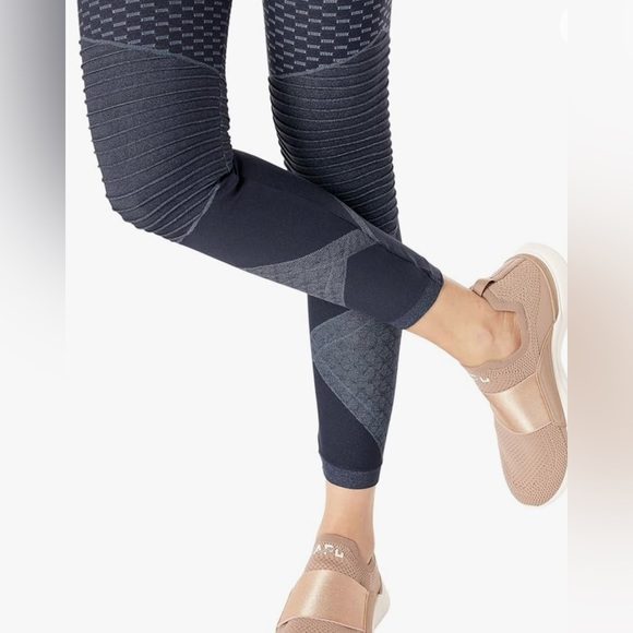 NWOT Navy Indigo SPANX Seamless Textured Leggings for Women Tummy Control XL - Picture 4 of 9